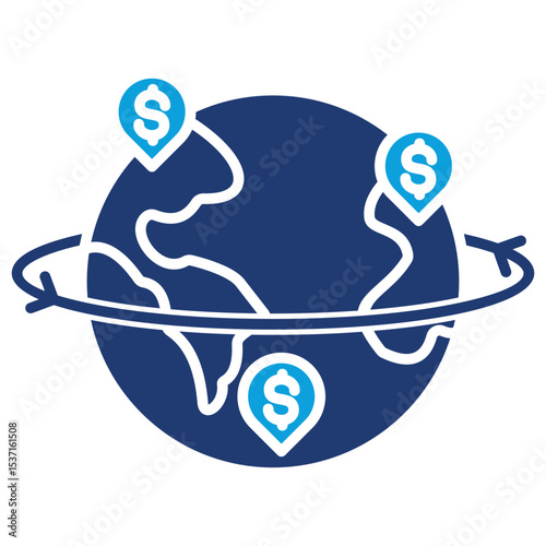 Geographic Expansion Flat Blue Icon