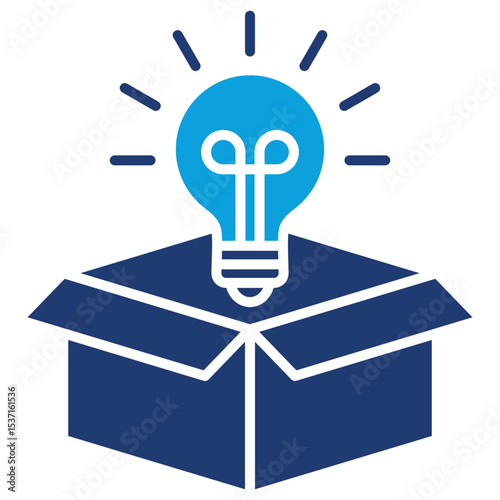 Product Development Flat Blue Icon