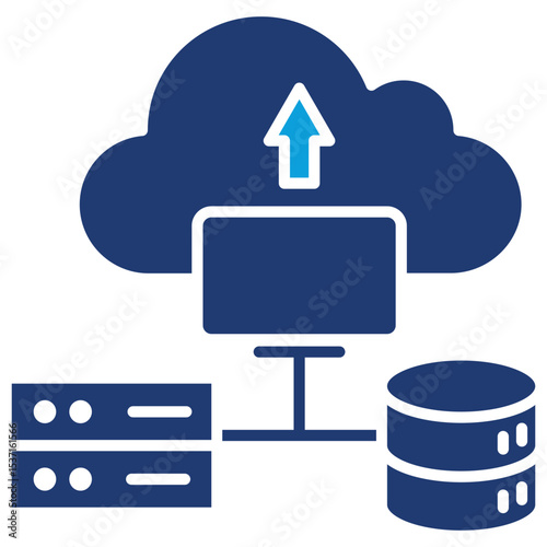 It Infrastructure Updates Flat Blue Icon
