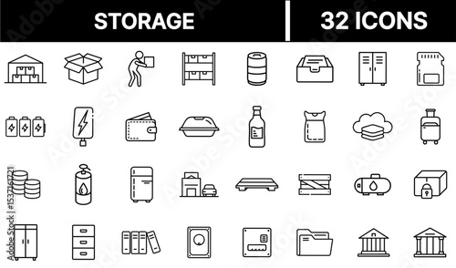 Storage Icon – Box, Container, and Data Backup Symbol Illustration