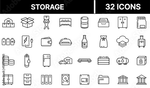 Storage Icon – Box, Container, and Data Backup Symbol Illustration