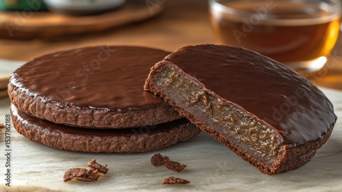 Dark chocolate cookies with a rich filling