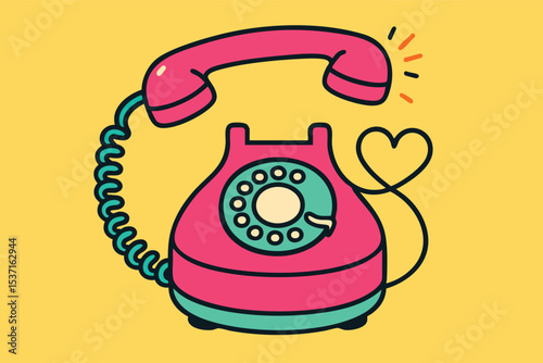 vector illustration of an old phone