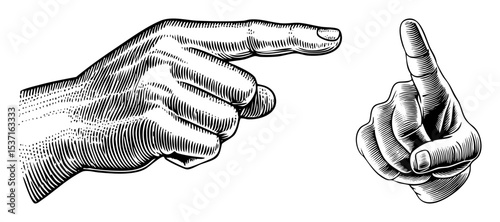 Vector Detailed hands gesturing with pointing fingers .