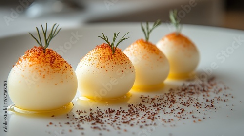 Delicate,  perfectly formed egg appetizers