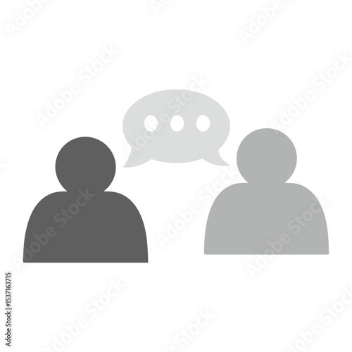 Silhouetted People Communicating with a Speech Bubble Sharing Thoughts Two Individuals Collaborating and Discussing Ideas with Transparency