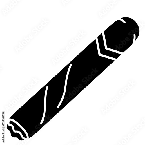 Black and white cigar illustration, vector design element