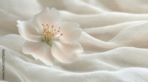 Delicate flower on sheer fabric