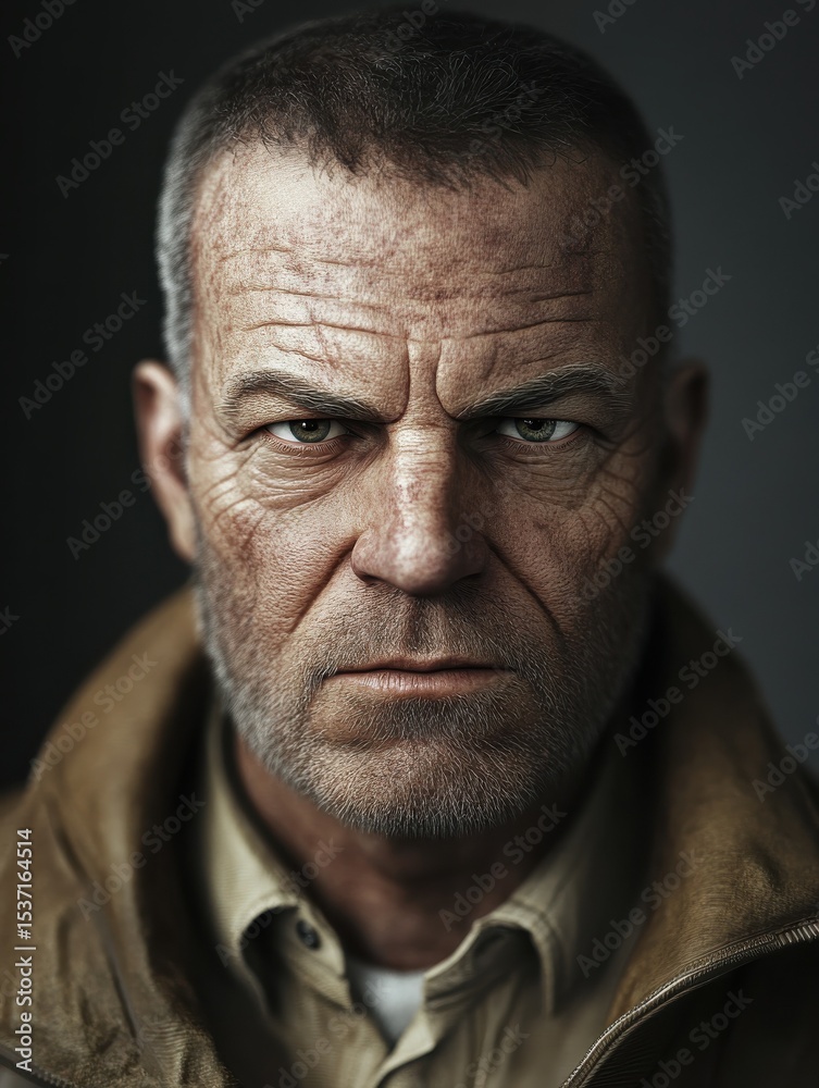 Obraz premium Man with a stern expression