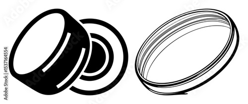 Vector Interlocking rings and layered lines create abstract geometric designs.