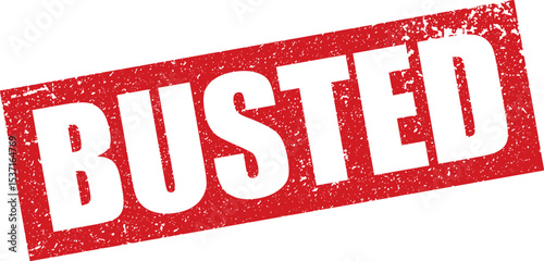 Red Busted Rubber Stamp in Reverse Grunge Vector in Sharp Border, Transparent Background, Svg, Png