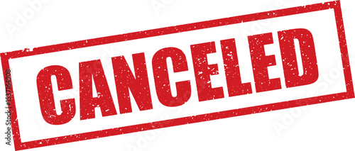 Red Canceled Rubber Stamp in Grunge Vector in Sharp Border, Transparent Background, Svg, Png