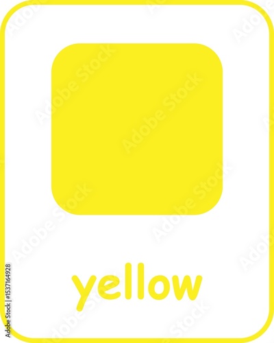 Yellow Color Flashcard, Colors Flashcards for Kids, Printable Flashcards, Educational Flashcards, Homeschool, Kindergarten & Pre-School Activity, Learning resources