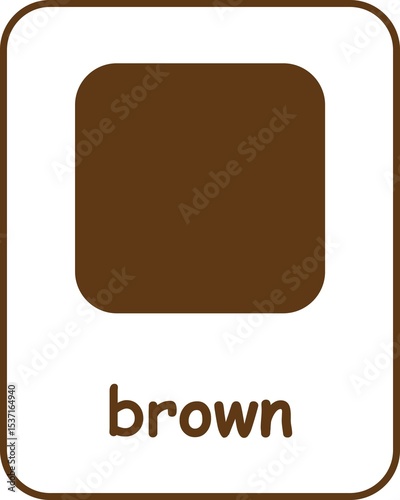 Brown Color Flashcard, Colors Flashcards for Kids, Printable Flashcards, Educational Flashcards, Homeschool, Kindergarten & Pre-School Activity, Learning resources