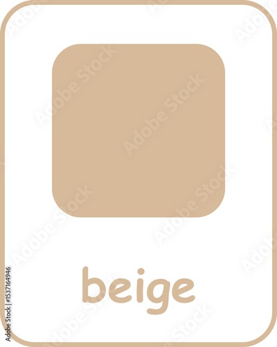 Beige Color Flashcard, Colors Flashcards for Kids, Printable Flashcards, Educational Flashcards, Homeschool, Kindergarten & Pre-School Activity, Learning resources