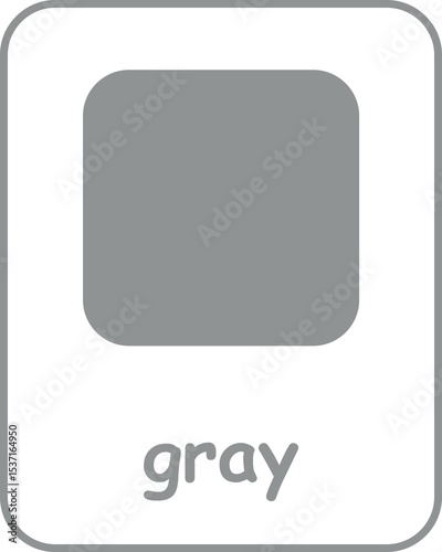 Gray Color Flashcard, Colors Flashcards for Kids, Printable Flashcards, Educational Flashcards, Homeschool, Kindergarten & Pre-School Activity, Learning resources