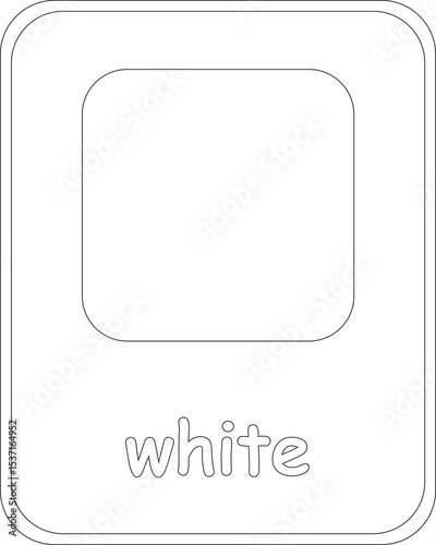 White Color Flashcard, Colors Flashcards for Kids, Printable Flashcards, Educational Flashcards, Homeschool, Kindergarten & Pre-School Activity, Learning resources