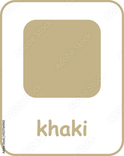 Khaki Color Flashcard, Colors Flashcards for Kids, Printable Flashcards, Educational Flashcards, Homeschool, Kindergarten & Pre-School Activity, Learning resources