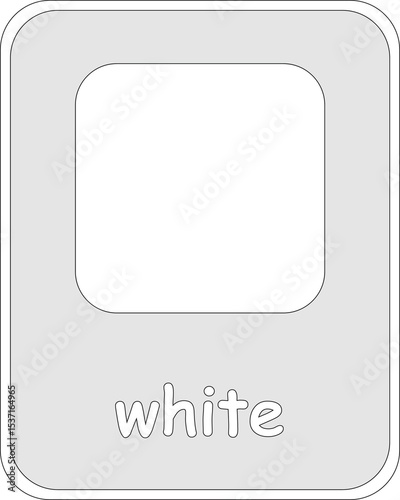 White Color Flashcard, Colors Flashcards for Kids, Printable Flashcards, Educational Flashcards, Homeschool, Kindergarten & Pre-School Activity, Learning resources