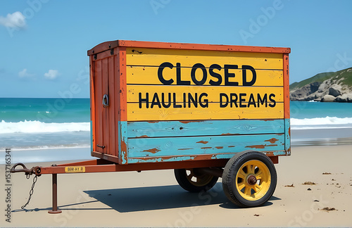 painted beach wagon message closed hauling dreams instead