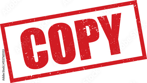 Red Copy Rubber Stamp in Grunge Vector in Sharp Border, Transparent Background, Svg, Png