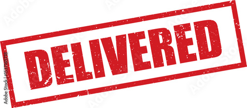 Red Delivered Rubber Stamp in Grunge Vector in Sharp Border, Transparent Background, Svg, Png