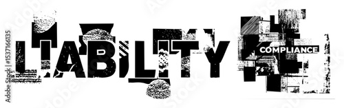 Vector Abstract Liability Typography with Compliance Detail
