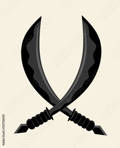 Crossed swords isolated on white background design element for logo label badge sign vector illustration