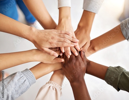 group of people hands together