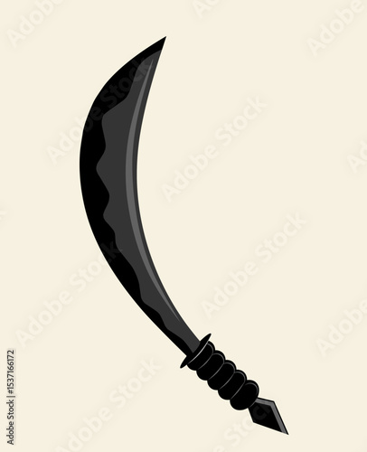 Vector silhouettes of flat-designed Arabian, pirate, and executioner swords isolated on a white background.