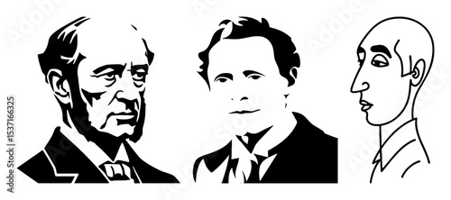 Vector Stylized Vector Portraits of Historical Figures