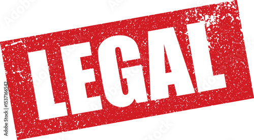 Red Legal Rubber Stamp in Reverse Grunge Vector in Sharp Border, Transparent Background, Svg, Png