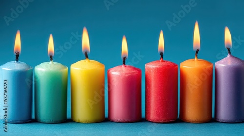 Vibrant birthday candles with flickering flames, lighting up a joyful celebration