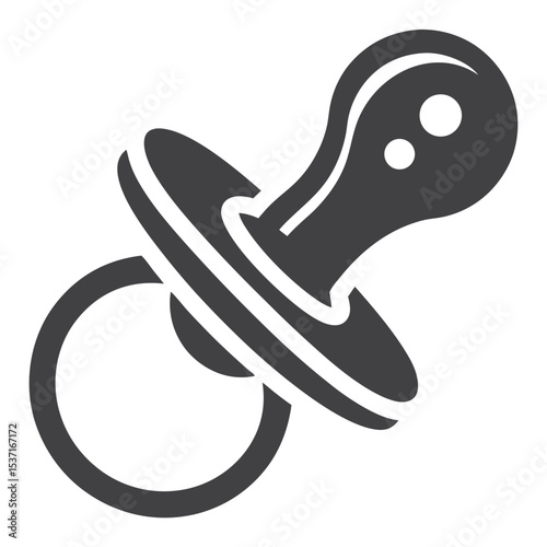 Gray Baby Pacifier Icon Isolated on White Background 2