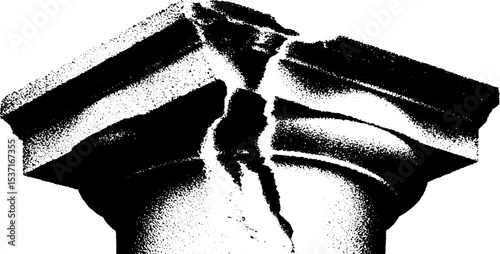High contrast architectural column capital design