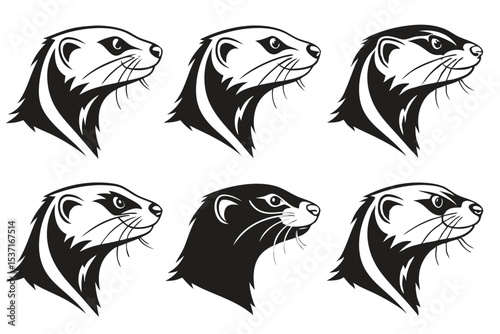 set of lion heads