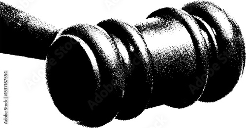 High contrast black and white auction gavel with paddles for art sale theme