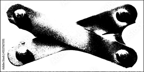 Avant garde steel brace in high contrast black and white for modern design