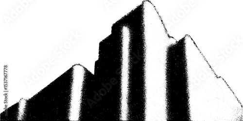 High contrast black and white bar graph segments for data visualization and analysis