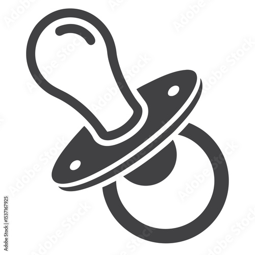 Gray Baby Pacifier Icon Isolated on White Background 4
