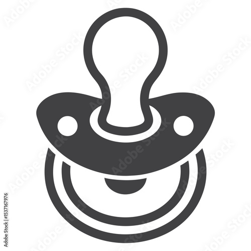 Gray Baby Pacifier Icon Isolated on White Background Simple Child Soother Symbol