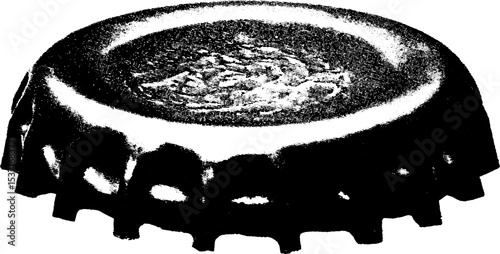High contrast black and white beer bottle cap abstract design