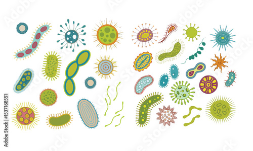 Bacteria and virus icons