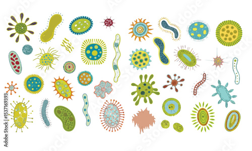 Bacteria and virus icons