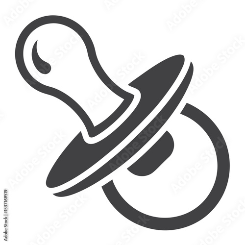 Gray Baby Pacifier Icon Isolated on White Background Simple Childcare Symbol