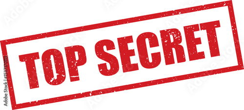 Red Top Secret Rubber Stamp in Grunge Vector in Sharp Border, Transparent Background, Svg, Png