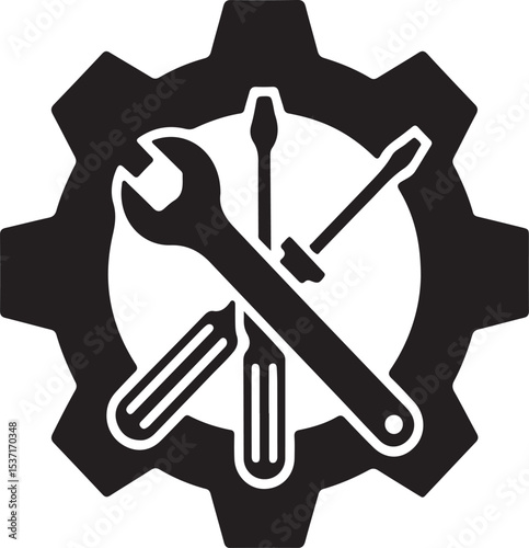 Repair and maintenance tools concept depicting mechanical engineering and technical solutions