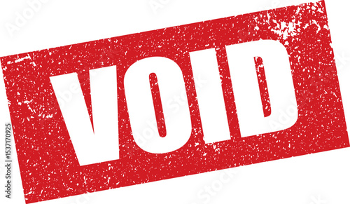 Red Void Rubber Stamp in Reverse Grunge Vector, Transparent Background, Svg, Png