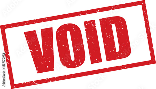 Red Void Rubber Stamp in Grunge Vector in Sharp Border, Transparent Background, Svg, Png