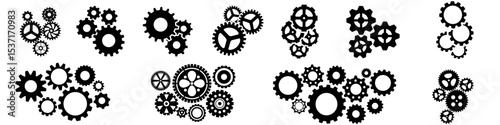 Gear icon vector set. clockwork illustration sign collection. Mechanics symbol. technical web icons.